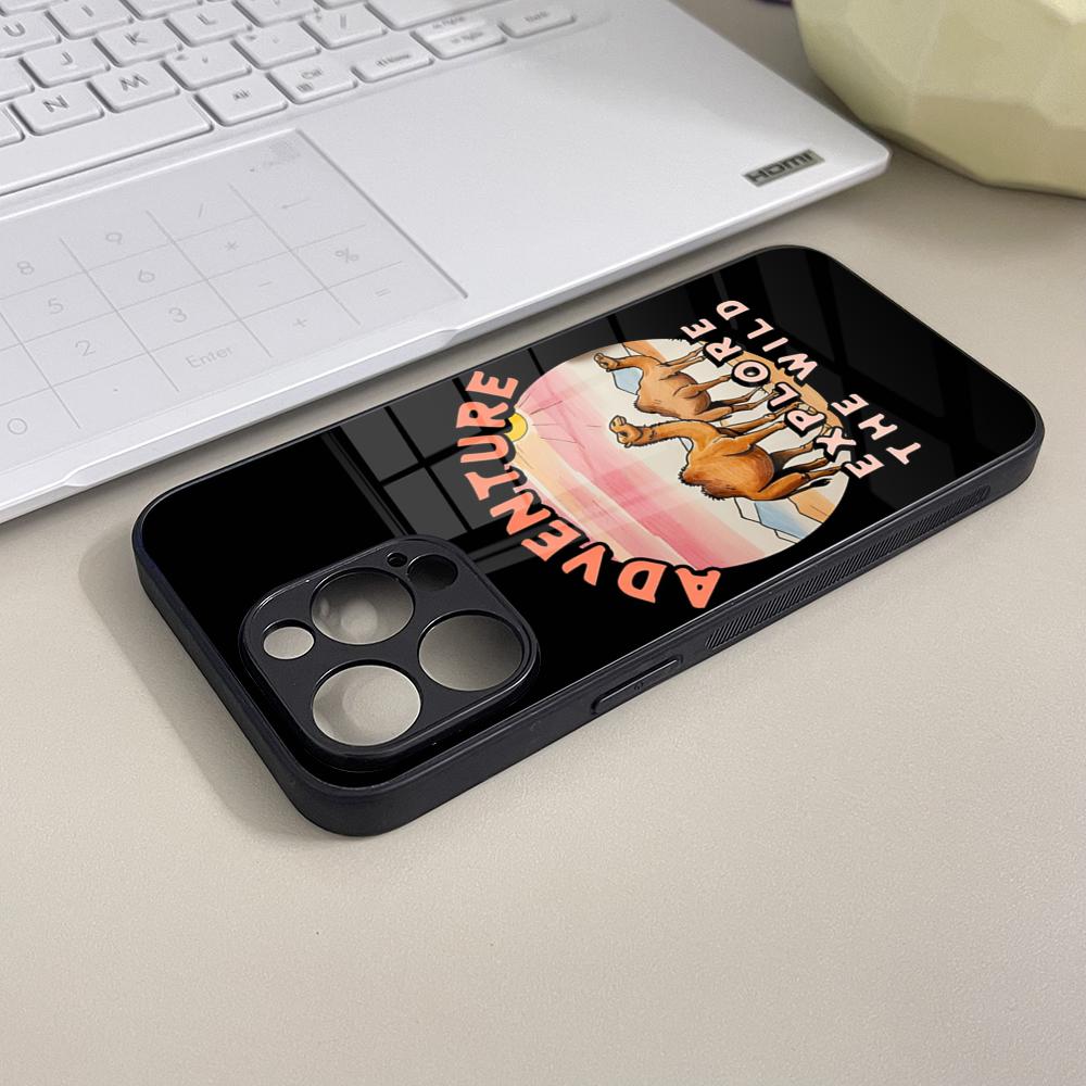 Cartoon Desert Camel Phone Case Tempered Glass For IPhone 16 13 14 17 12 15 11 Pro Max Plus Mini XR SE2020 Coque