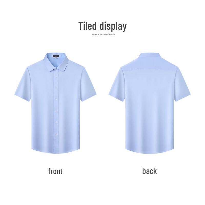 FIRS Men's Non-Iron Mercerized Cotton Business Short-Sleeve Shirt