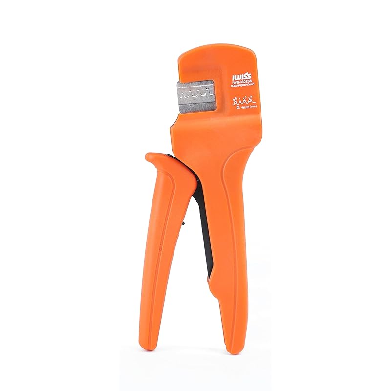 IWISS IWS-0302BS Vertical Crimping Machine for JST Connectors, Compact Ratchet Type, Open Barrel, Compatible with 0.03-0.33mm2 Micro Terminals