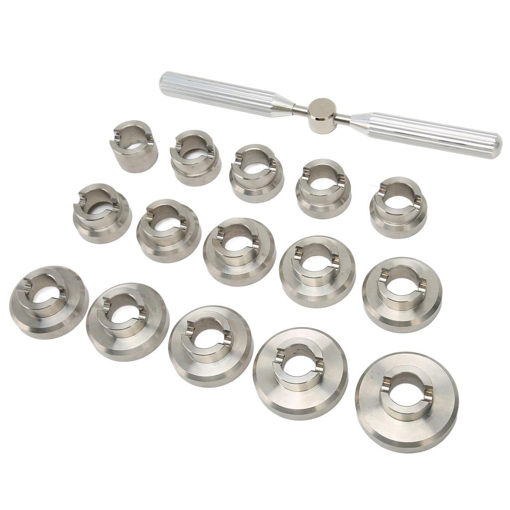 15 Dies Watch Back Cover Opener Kit Different Sizes Stainless Steel Watch Back Cover Removal Repair