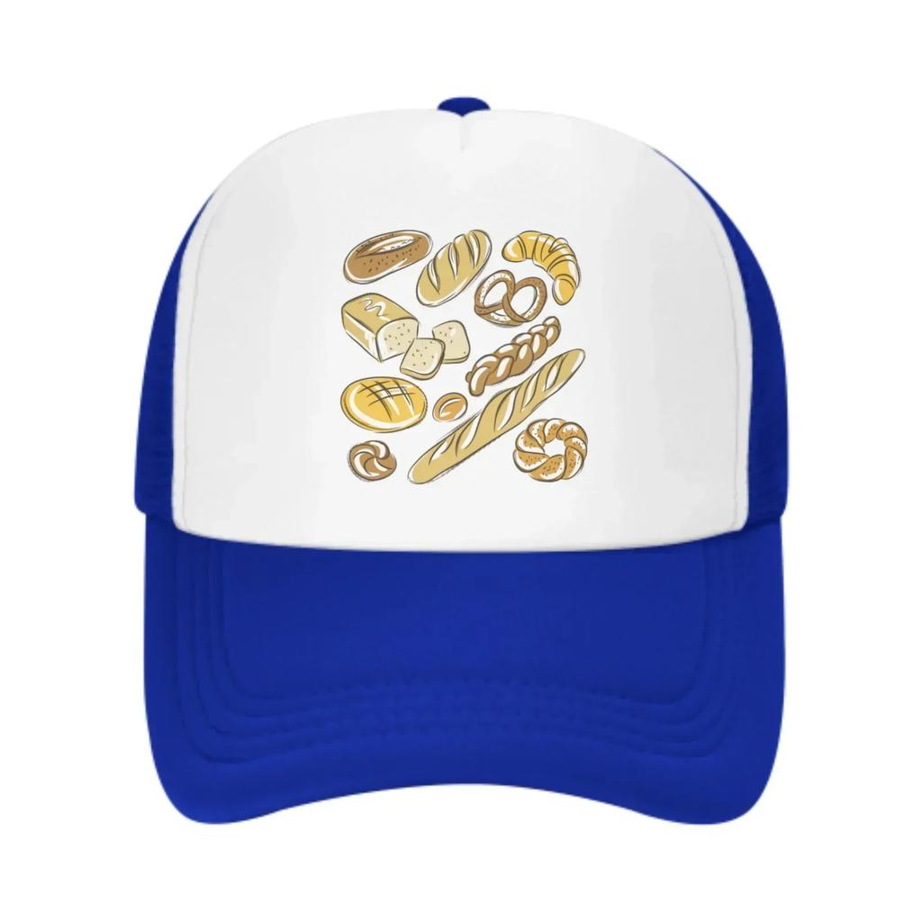 Bakery Baguette Mesh Trucker Hats for Men Women Adjustable Casual Fashion Baseball Caps for Outdoor Activities