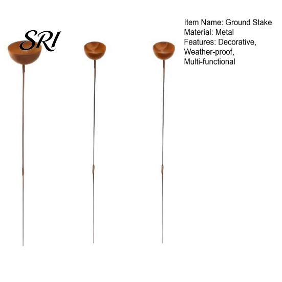 Durable Steel Garden Stake 3Pcs Ground Weatherproof Metal Stakes Multi-functional Insect Trough Accessory Bird Watering Station for Outdoor Yard Patio