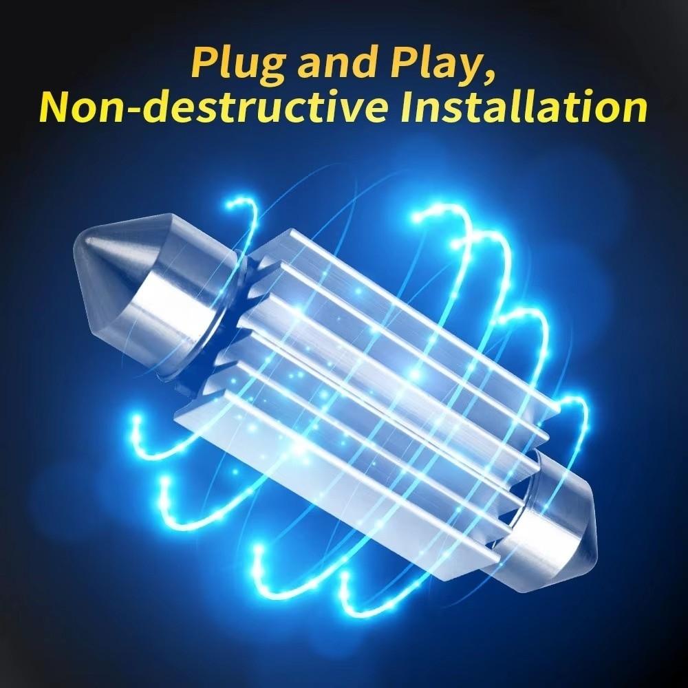 10 Pcs 31/36/39/41MM Car Dome Light 12V White Light Reading Lighting Bulbs 300LM Car Interior Lights Vehicle Lighting
