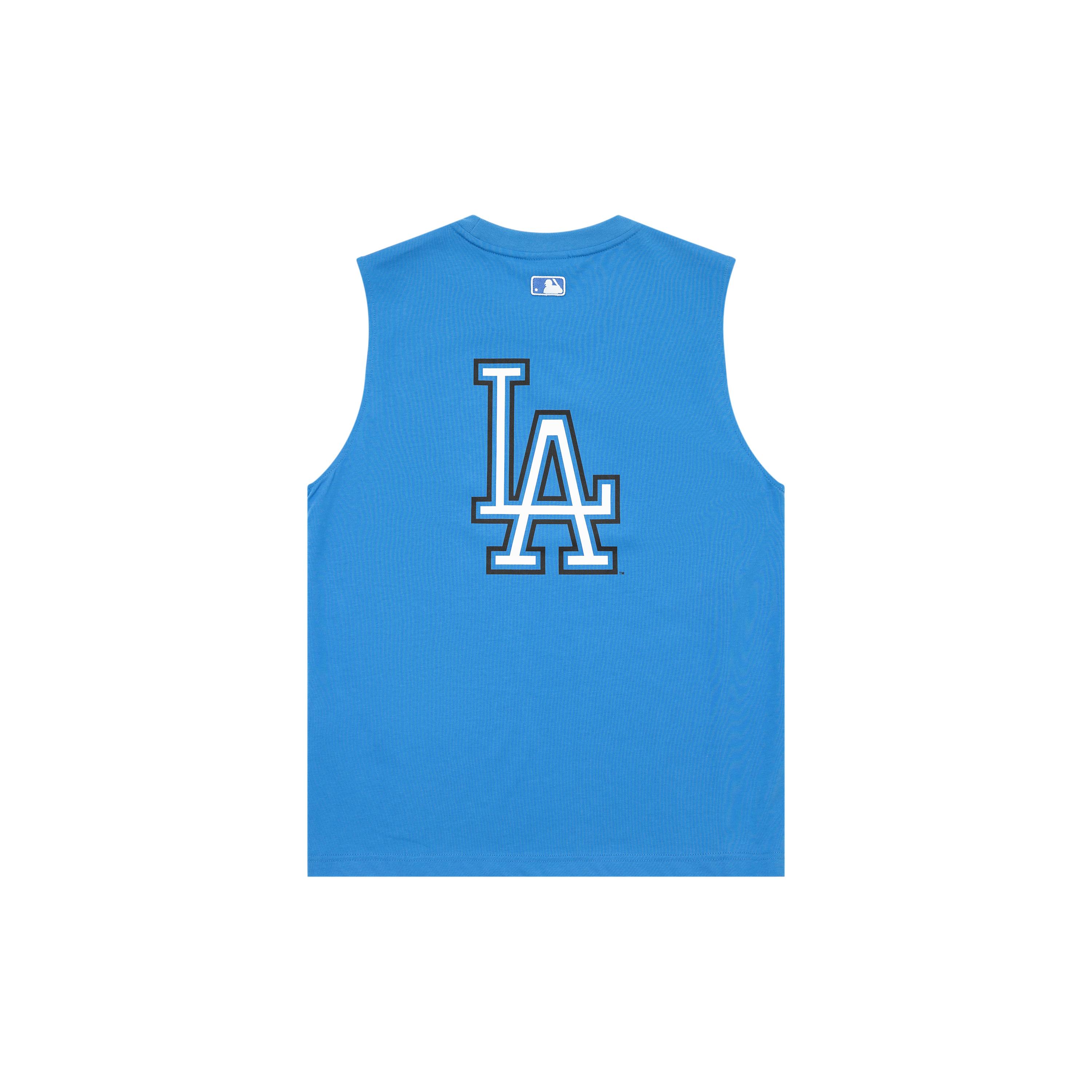MLB Los Angeles Dodgers Tank Tops Unisex Blue Crew Neck Moderate Straight Fit 3ATKB0233-07BLS S