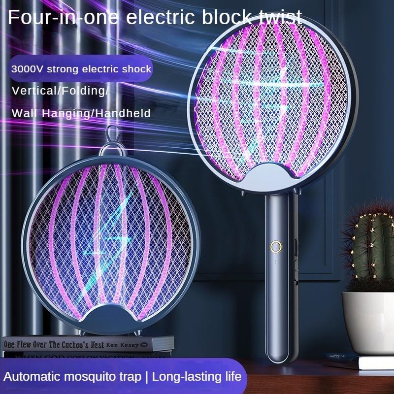 Rechargeable Folding Mosquito Swatter Fully Automatic Intelligent Fly Swatter Household USB Mosquito Repellent New