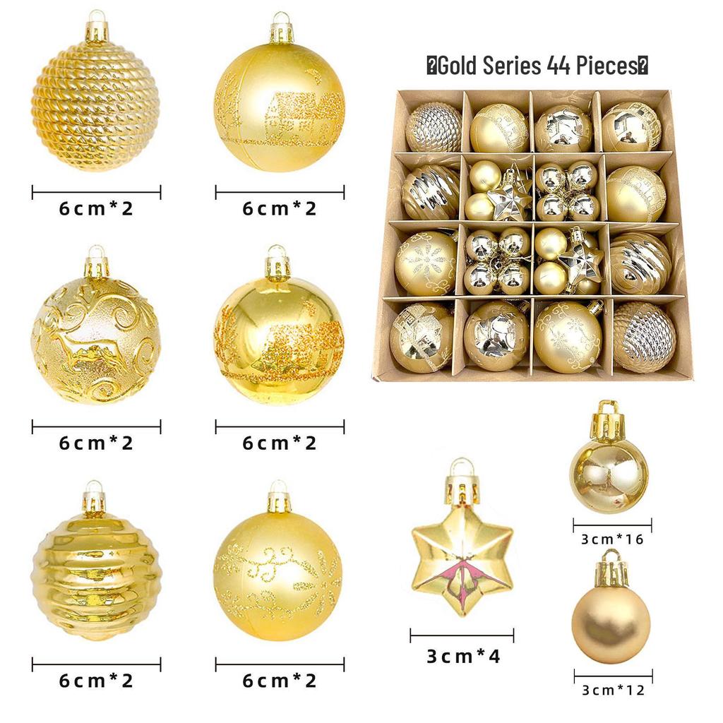 Christmas Tree Ornaments: Painted Irregular Paper Box Set of Colored Balls