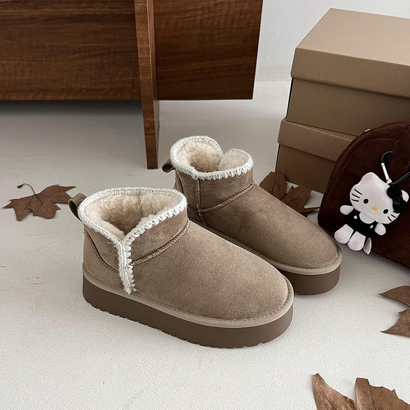 Northeast Internet Celebrities Warm Thick-soled Snow Boots Women's 2025 New Winter Retro Velvet Thickened Heightening Cotton Shoes