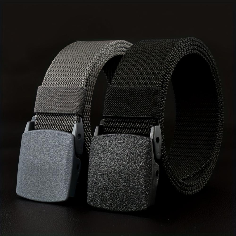 Men's and Women's Anti-Allergy Nylon Belt - Smooth Buckle for Casual, Formal, Outdoor and Daily Wear | Unisex Belt | Large Size Belt