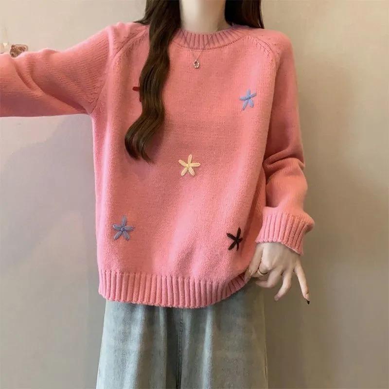 Sweater for Women Spring Pullover Warm Knitted Stretchy Long Sleeve Oversize Jumper Sweater Tops