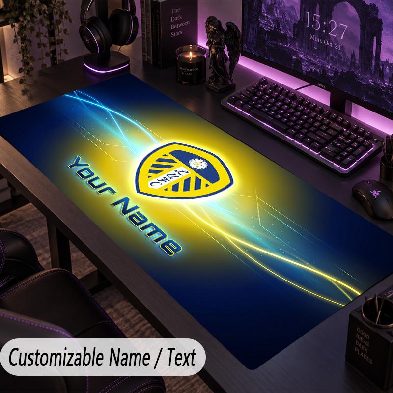Large Mouse PadLeeds United Custom Name Text Personalized Desk Mat Non Slip Gaming Pad