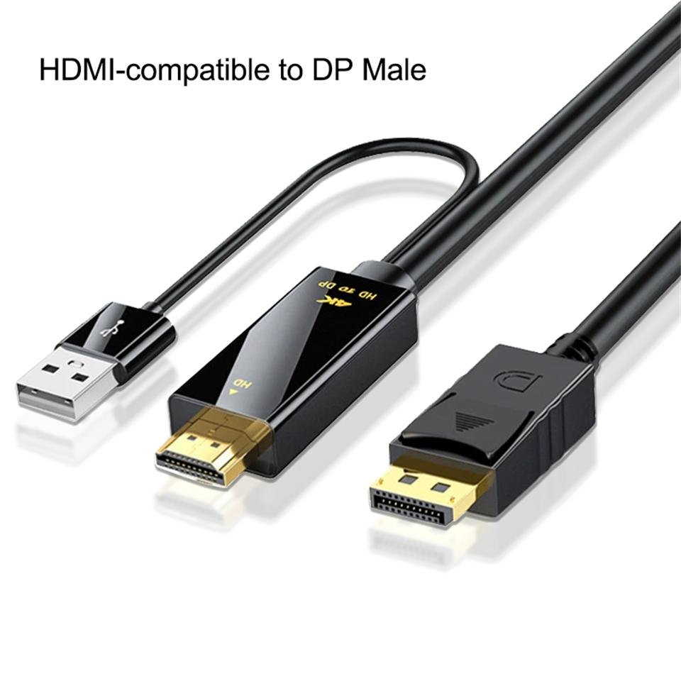 Cable Convertidor 4K compatible con HDMI a DisplayPort DP HDTV Macho a Adaptador Hembra DP Cable de Conversión para Portátil PS5 Xbox Monitor