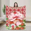 Erdbeer-Shortcake-Mädchen Rosa Decke Qualitäts-Warme Überwurfdecke Winter-Picknick Couch Sessel Schlafsofa Flauschige Tagesdecke