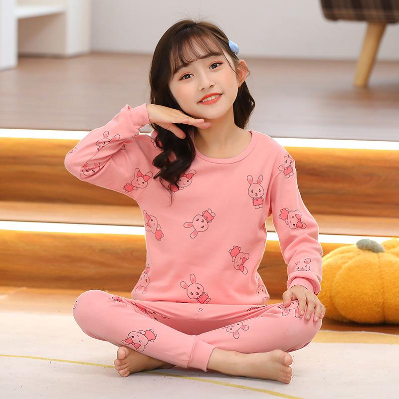 Children's Cartoon Cotton Sweater & Pants Set: Autumn/Winter Pajamas or Homewear