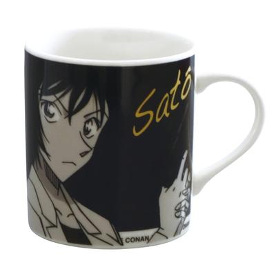 Kaneshotouki Detective Conan Made In 024178 Black Mug, Approx. 8cm, Monochrome, Sato, Japan,