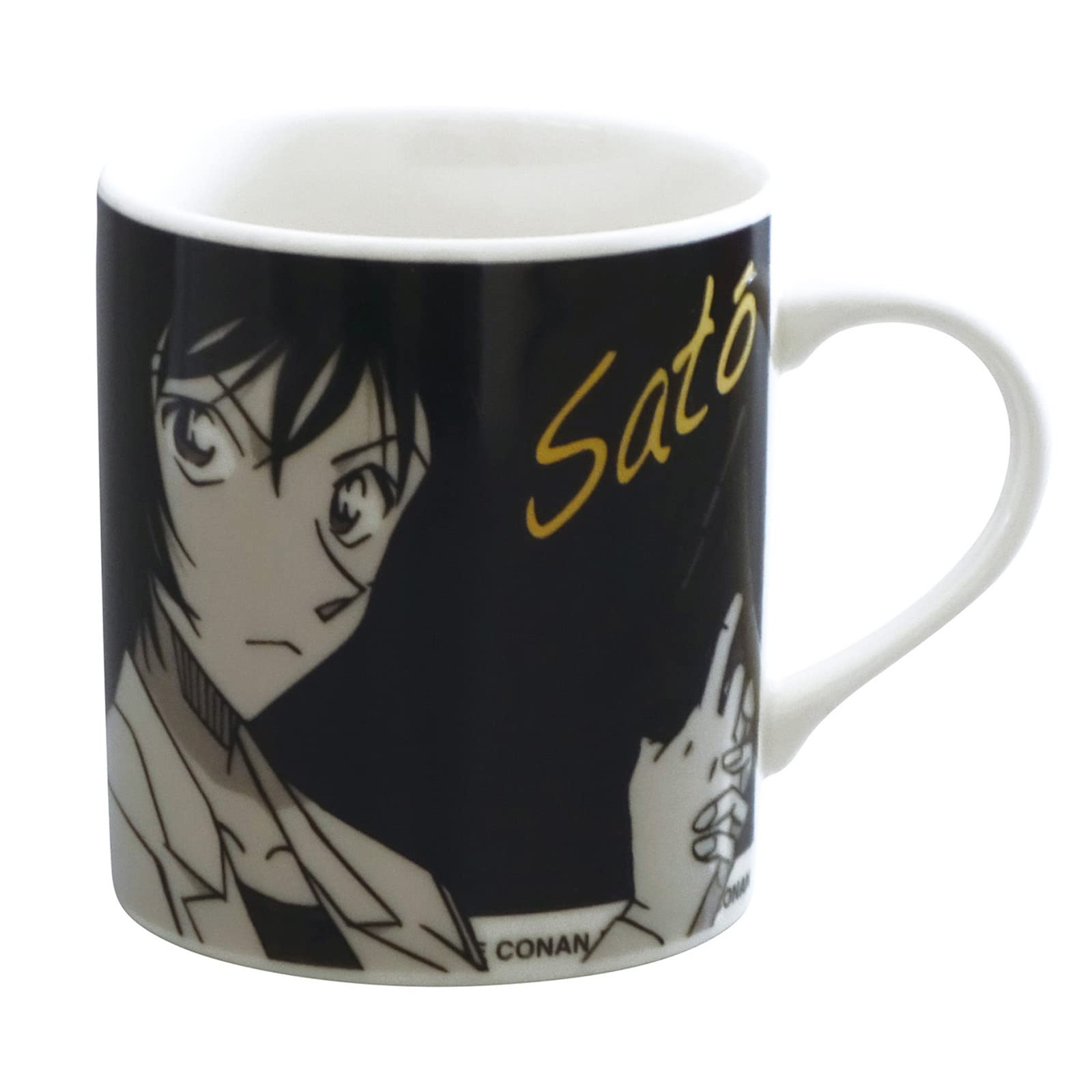 Kaneshotouki Detective Conan Made in 024178 Black Mug, Approx. 8cm, Monochrome, Sato, Japan, чёрный