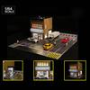 1/64 Scale Diorama Car Garage Model with City Background, Parking Lot, LED Lighting, Landscape Model Toy