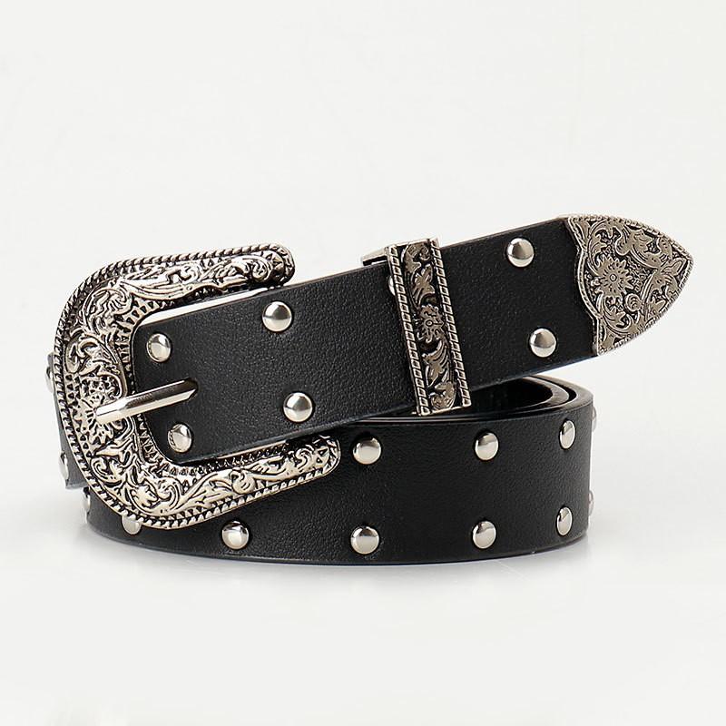 Belt Women's Rivet Belt Millennium Style American Vintage Heavy Industry Punk Belt