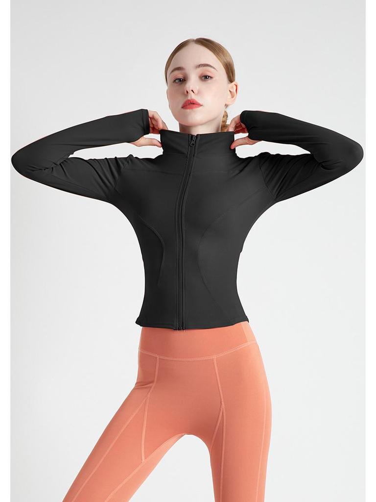 Damen Sportjacke mit schnell trocknendem Stoff, schmal geschnitten und mit Fleece gefüttert, für Fitness & Yoga