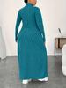 Plus Size High Neck Dress - Autumn/Winter European & American Style for Women