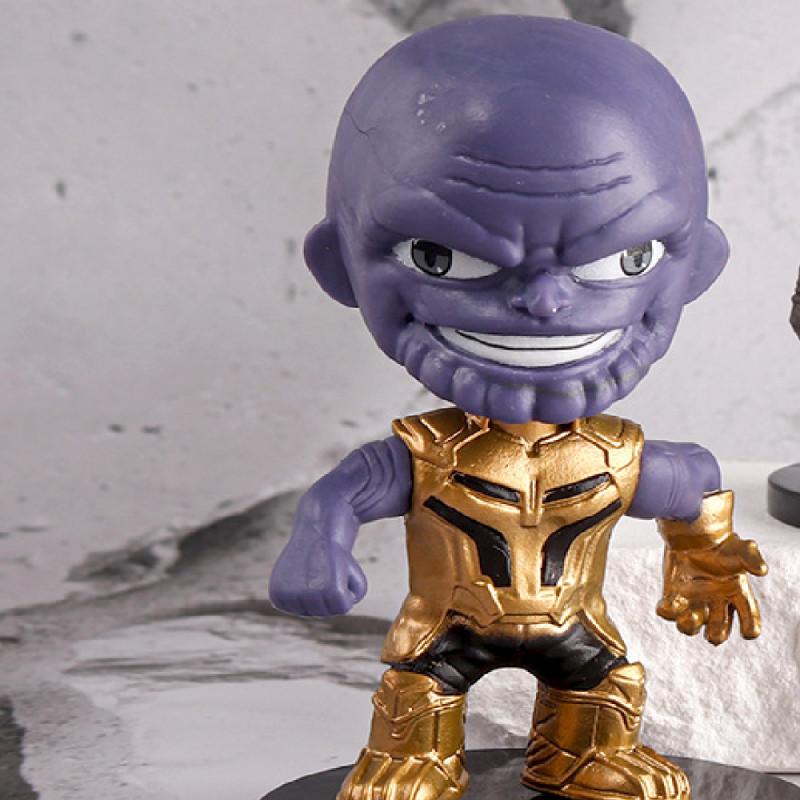 Q Version Of Avengers Captain America Iron Man Thanos Spider-man Miniature Model Decoration For Marvel Fans