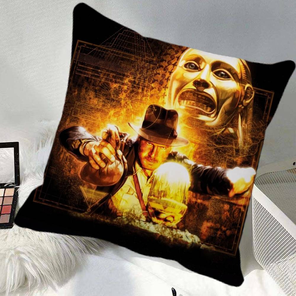 Hot I Indiana Jones Movie Pillow Case Square Pillow Bedroom Sofa Leisure Comfort Cushion Car Home Decoration