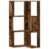 VidaXL Corner Bookshelf 3-Tier Smoked Oak Engineered Wood, Corner Bookcase, Corner Display Cabinet, Cabinet 852595