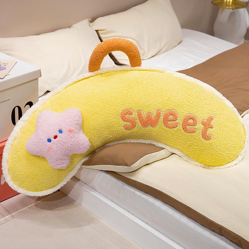 Cute curved throw pillow, long pillow, bed cushion, girls sleep on their sides, pinch their legs, women's pillow, bedside long cushion