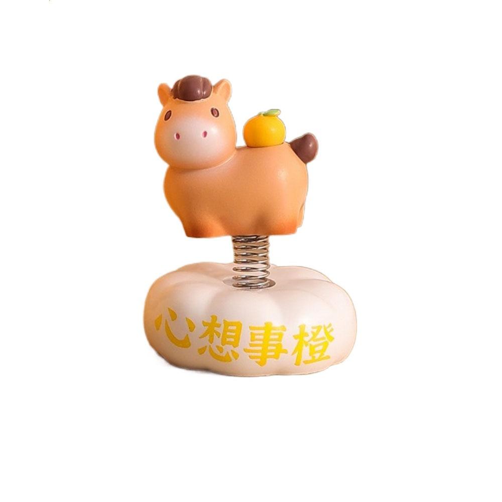 Harz Tierkreis Pony Ornament Schüttelbare Handgefertigte Schaukelpferd Figur Pferde Maskottchen Jahr des Pferdes