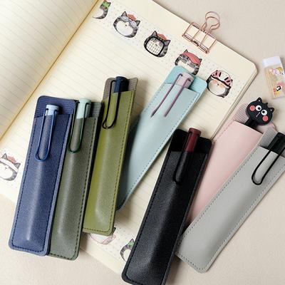 Pu Leather Pen Protection Cover Pen Holder Soft Pencil Case Pen Pouch Pen Bag Stationery Office School Supplies Gift