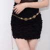 Atmospheric metal waist chain, women's adjustable dress waist, multi-layer premium chain belt.