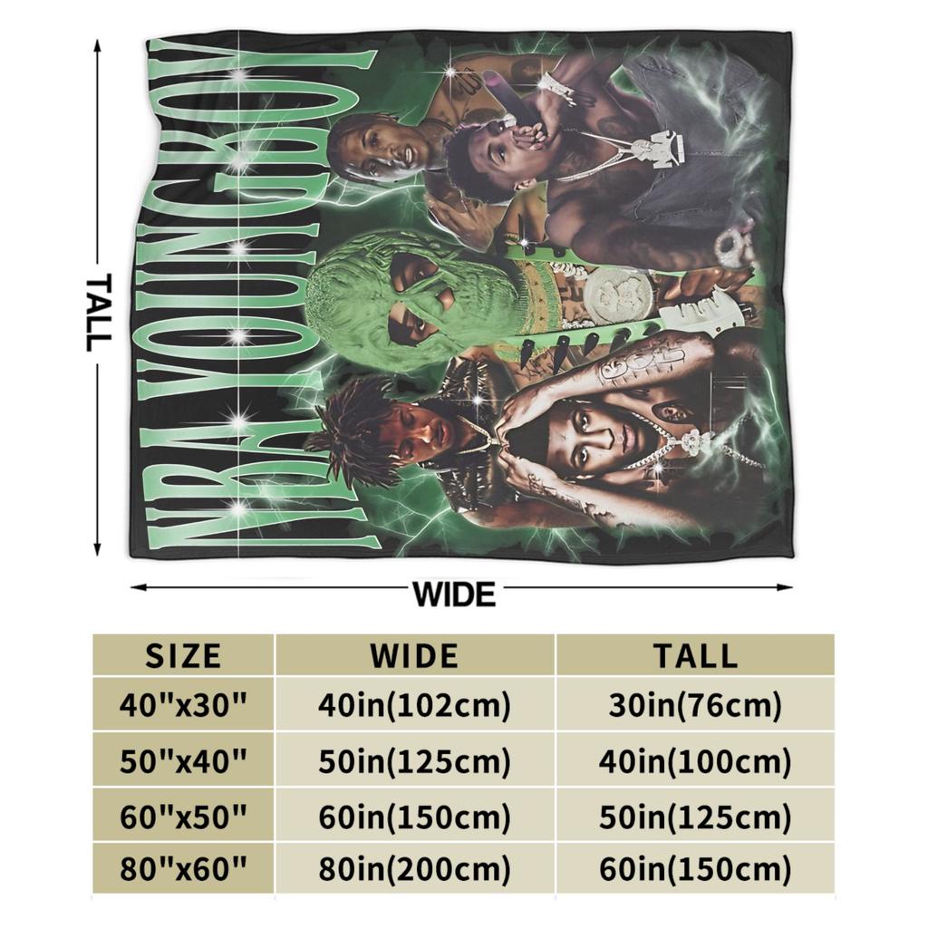 Rapper Young Boy Never Broke Again MASA Tour 2025 Wohndecke für Sofa Weiche Gemütliche Plüschdecke Mehrere Größen Tagesdecken