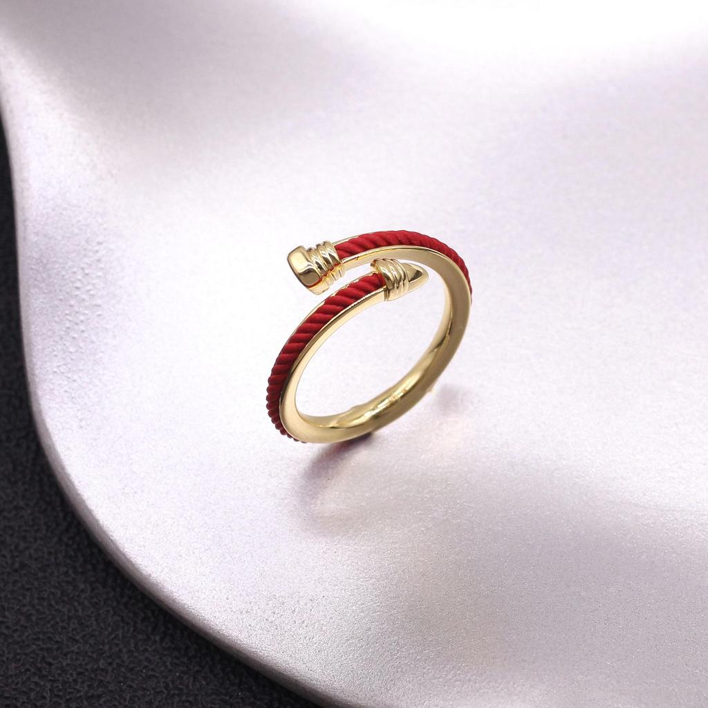 Zodiac Year Red String Nail Ring: Elegant and Unique High-End Design