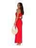 In Stock: Sexy Red Evening Dress - European & American Style, Solid Color, Summer Long Dress for Women