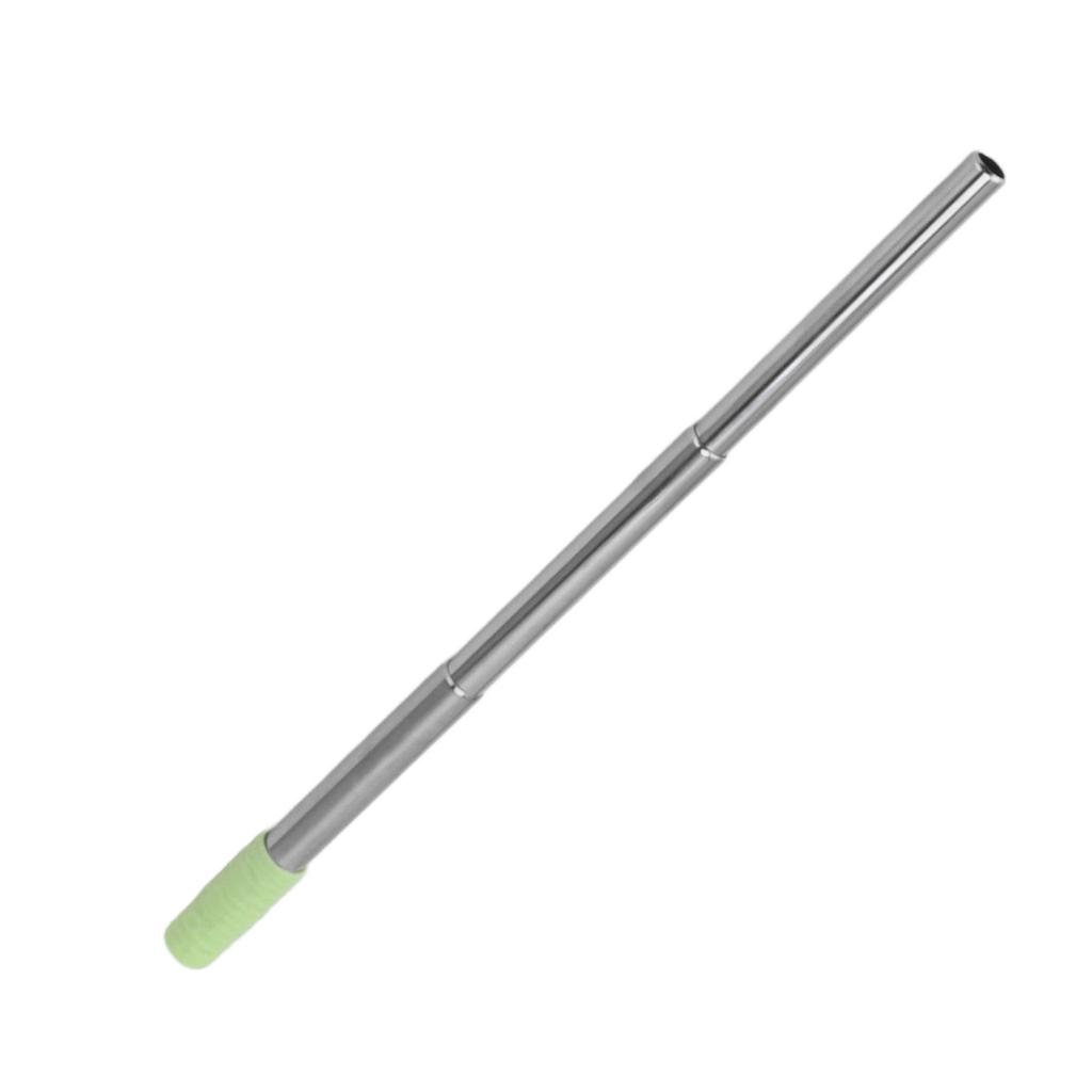 Collapsible Stainless Steel Drinking Straw Reusable Metal Straw with Cleaning Brush for Travel Work Green