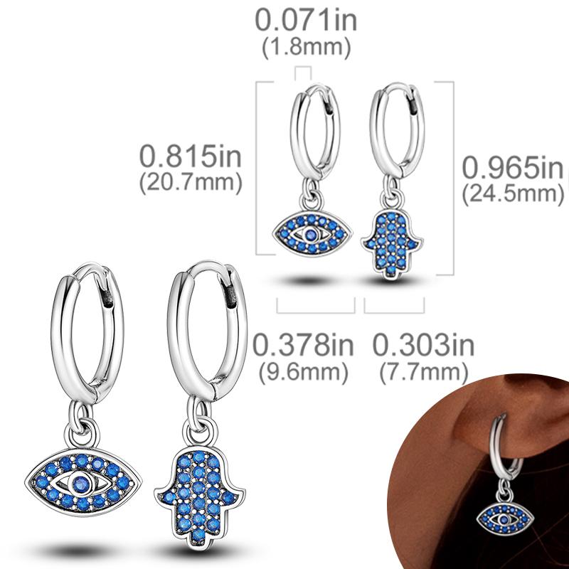 New Women Earrings Original 925 Silver Hoop Earrings Engagement Wedding Birthday Drop Earring Women Jewelry Gifts