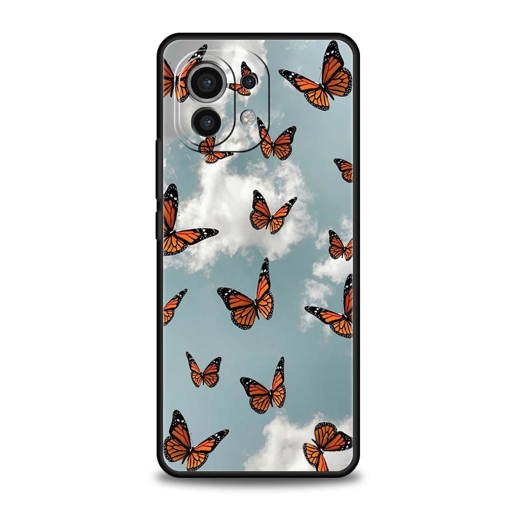 Etui na telefon dla Xiaomi Poco X4 X3 NFC F3 F4 M3 M4 Mi Note 12T 10 11 Ultra 11T 13 Pro 10T 12 Lite 9T 5G Miękkie etui motyl