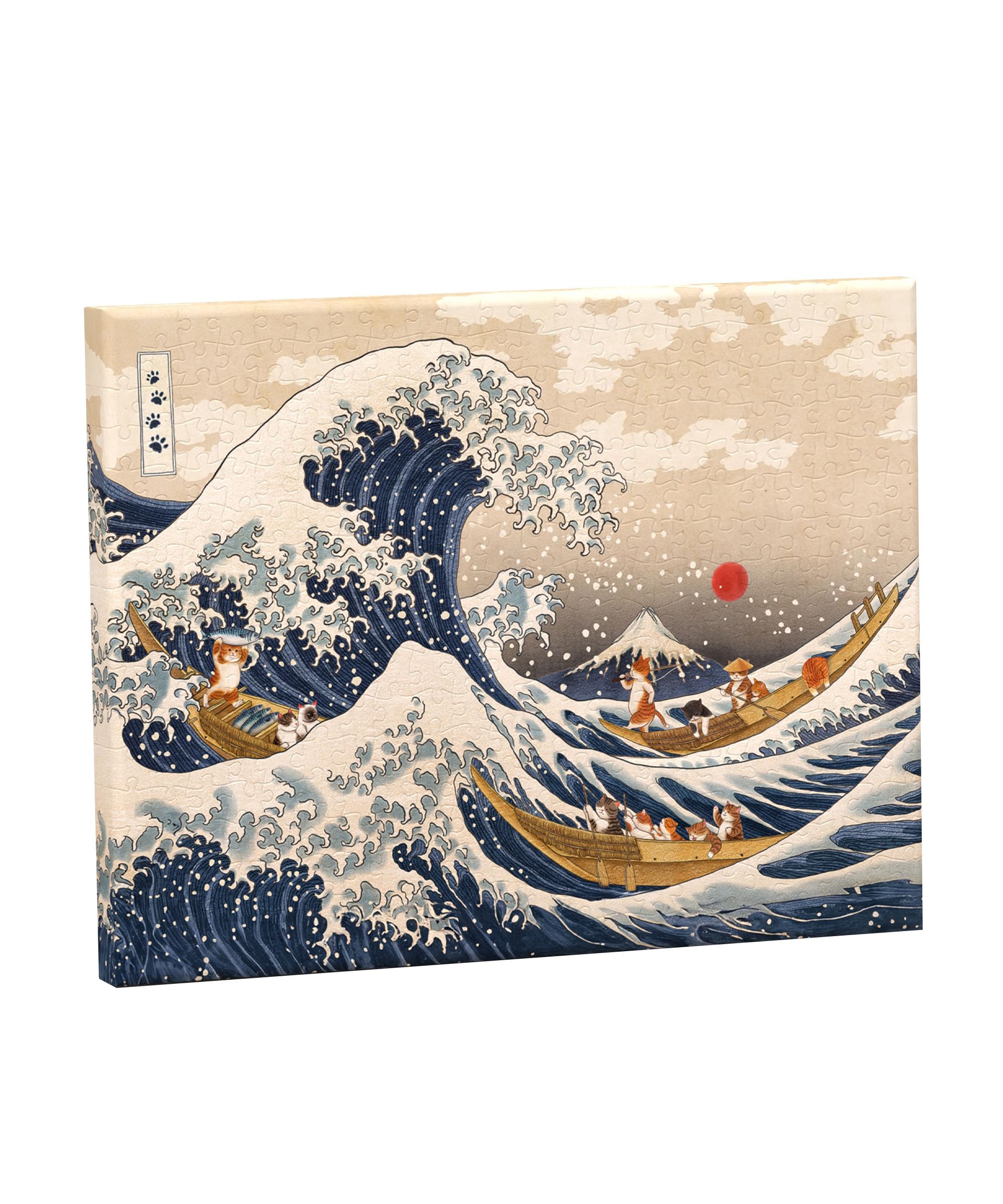 

Pinto 366-Piece Plastic Canvas Puzzle Nyangsongi - The Great Wave Off the Divine River (24x31cm) for Adults, Difficult, No Shattering Pieces,