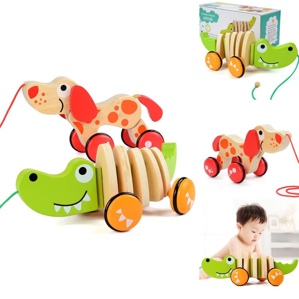 Premium Quality Kids Wooden Animal Puppy Trailer Toy Car For Endless Fun And Imagination