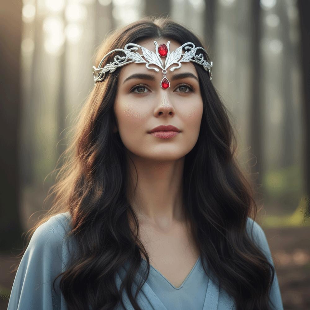 Elegant Goddess Tiaras Vintage Zinc Zinc Alloy Rhinestone Headdress King Round Elves Crown  Wedding Ceremony