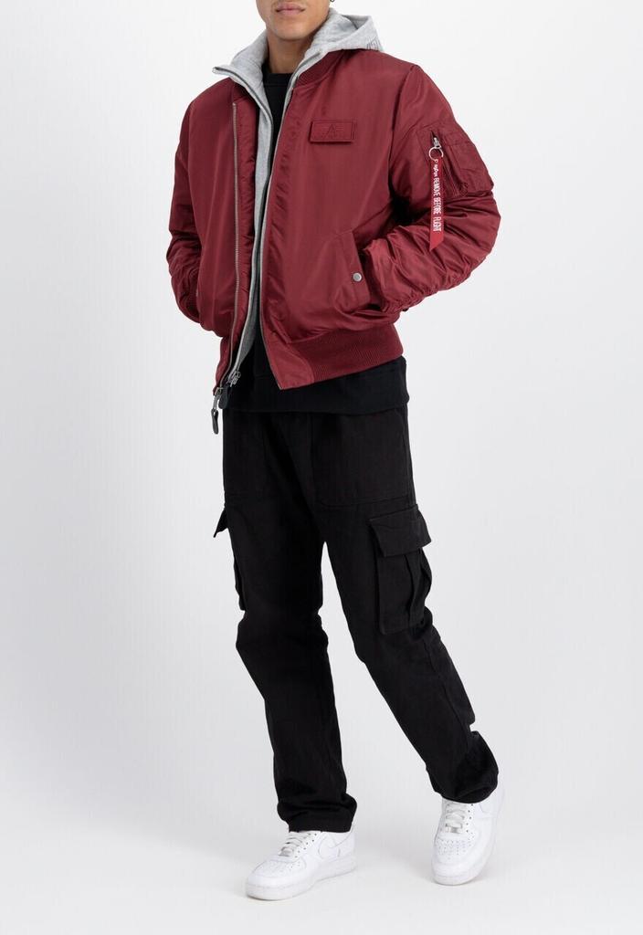 Winter Jacket Alpha Industries MA-1 D-Tec Hood Bomber Jacket (183110) Burgundy (183110-184)