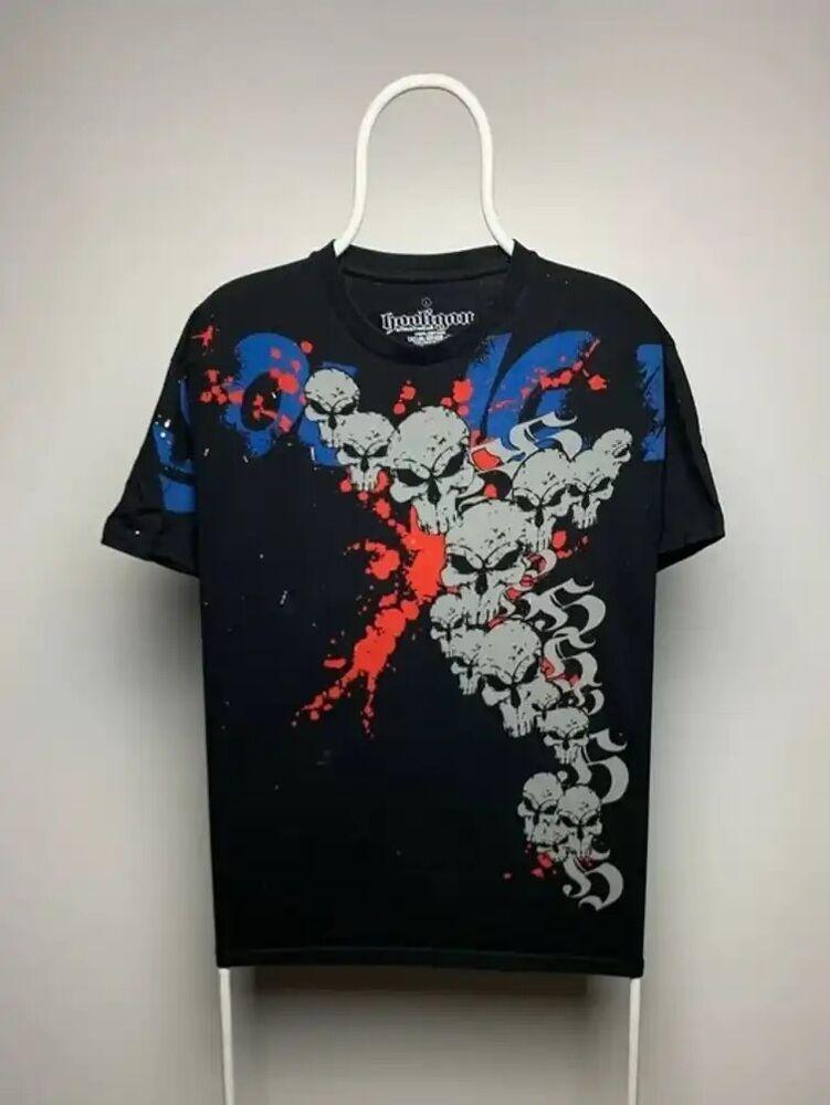 

Черная футболка унисекс с логотипом Hooligans Skulls Vintage Multi Logo S
