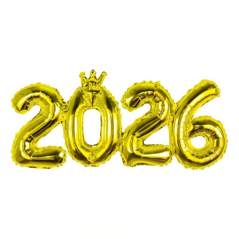Crown 2026 Digital Aluminum Film Balloon Christmas Decoration for Home Navidad New Year Party Decor New Year Arrangement Props