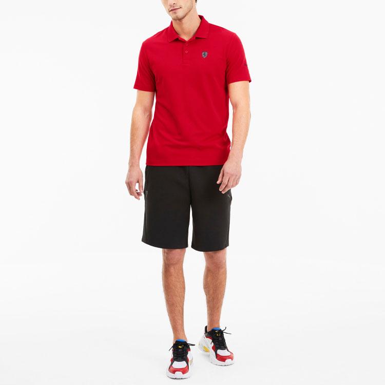 Puma Ferrari Racing Series Casual Sports Breathable Short Sleeve Polo Shirt Men Tops Red 596124-02