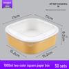 1000ml Square White Kraft Food Container with Clear Lid