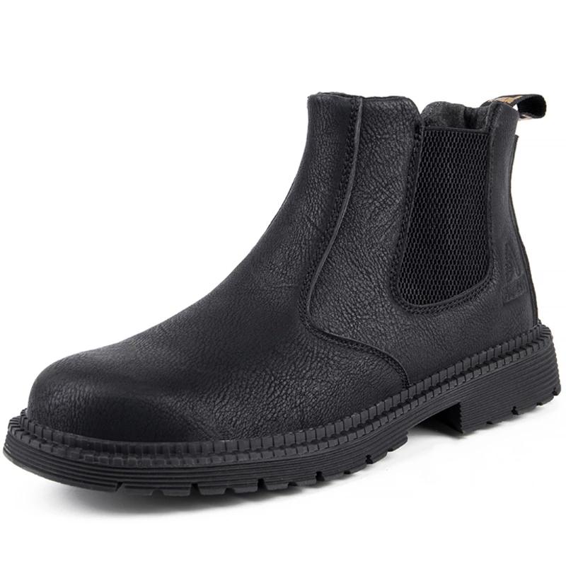 Winter Boots Mens Work  Boots Anti-Smash And Anti-Puncture Incredibles Work Boots Men  Shoes Steel Toe Chelsea Boots