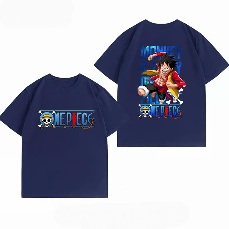 Unisexs Clothing New 100 Cotton Breathable Summer TShirt One Piece Luffy Print Casual Streetwear Unisexs Tops