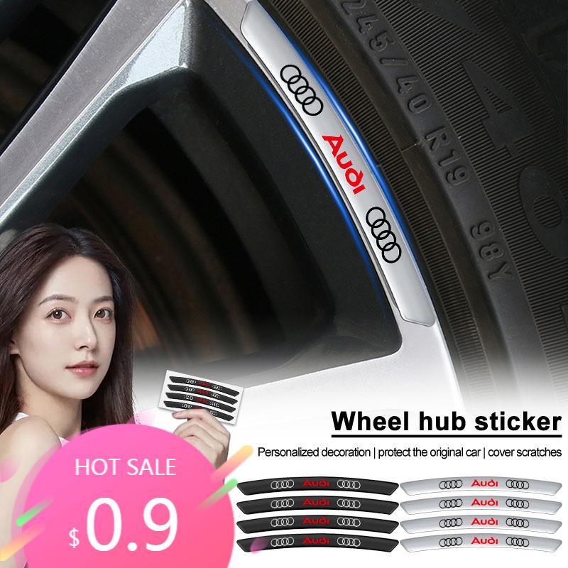 4Pcs Aluminum Car Badge Emblem Wheel Hub Rims Decor 3D Stickers For qaz15 Q7 Q3 Q5L Q2L S4 S5 S6 S7 S8 A6L A4L A3 A4 A7 A5 RS3