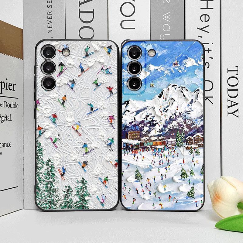 Oil Painting of Snow Scene Skiing Pattern Phone Case for Huawei Nova 13 12 11Pro 10 SE Mate 40 50 60 Pro+ P60 P50 P40 Soft Cover