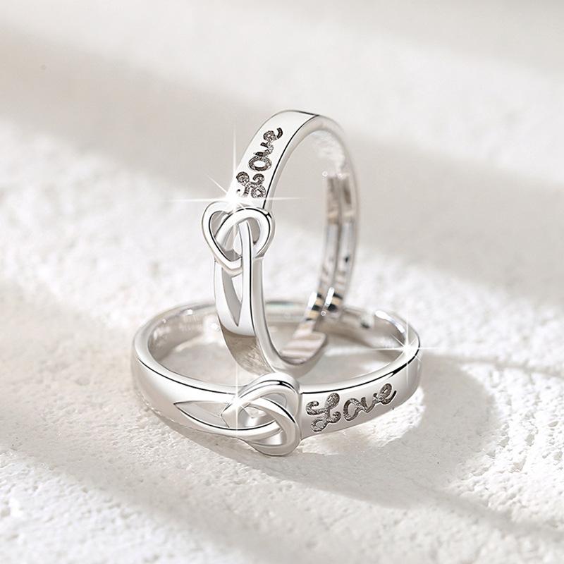 Couple Rings Korean Sleek Simple Style English Live Finger Ring Couple Festival Souvenir Gift Idea RingSimple Finger Ring