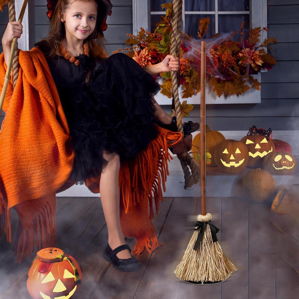 Halloween Floating Witch Broom Haunted Spooky Sound Dancing Broom Moving Broom stick Horror Holiday Atmosphere Props